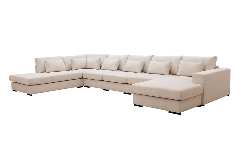 Grande 6-seters U-Sofa med Divan Høyre - Beige Manchester - Møbler - Sofaer - U-sofa