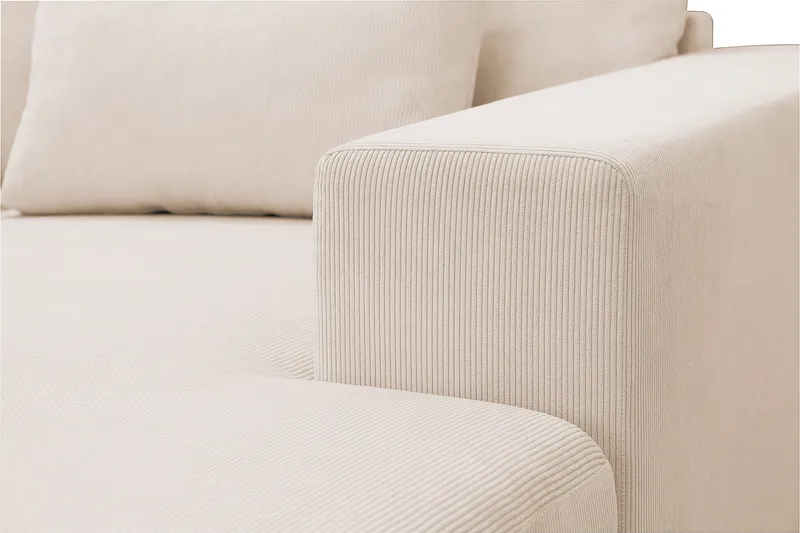 Grande 6-seters U-Sofa med Divan Høyre - Beige Manchester - Møbler - Sofaer - U-sofa