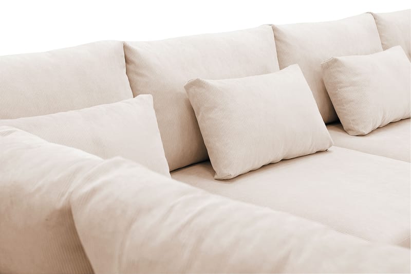 Grande 6-seters U-Sofa med Divan Høyre - Beige Manchester - Møbler - Sofaer - U-sofa