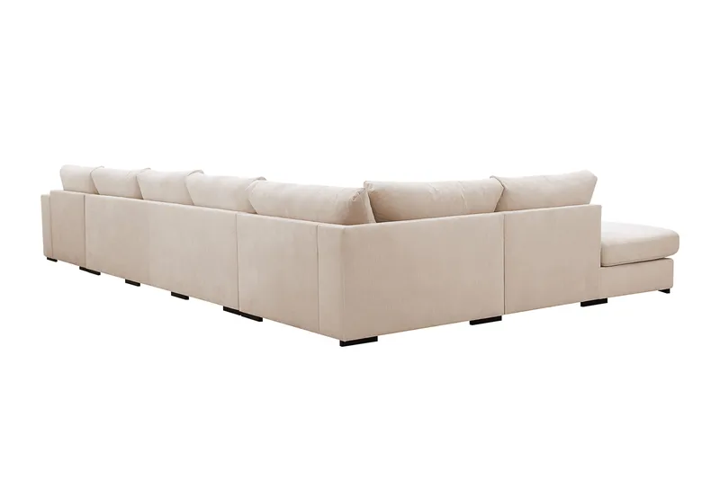 Grande 6-seters U-Sofa med Divan Høyre - Beige Manchester - Møbler - Sofaer - U-sofa