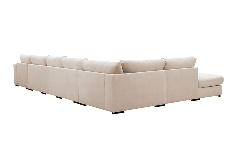 Grande 6-seters U-Sofa med Divan Høyre - Beige Manchester - Møbler - Sofaer - U-sofa
