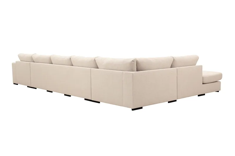 Grande 6-seters U-Sofa med Divan Høyre - Beige Stoff - Møbler - Sofaer - U-sofa