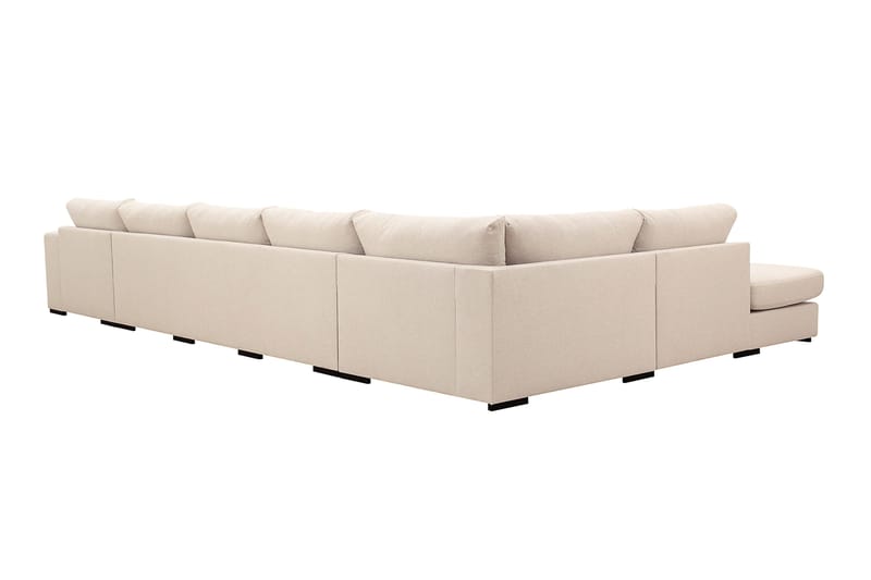Grande 6-seters U-Sofa med Divan Høyre - Beige Stoff - Møbler - Sofaer - U-sofa