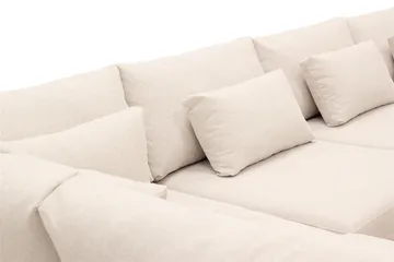Grande 6-seters U-Sofa med Divan Høyre - Beige Stoff - Møbler - Sofaer - U-sofa