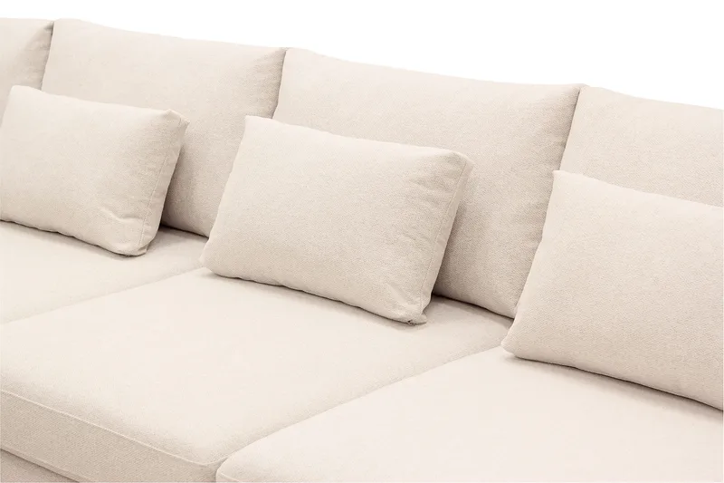 Grande 6-seters U-Sofa med Divan Høyre - Beige Stoff - Møbler - Sofaer - U-sofa