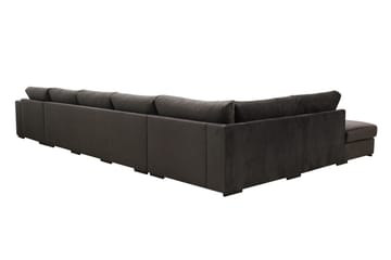 Grande 6-seters U-Sofa med Divan Høyre - Mørkegrå Fløyel - Møbler - Sofaer - U-sofa