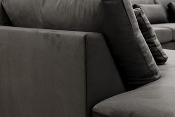Grande 6-seters U-Sofa med Divan Høyre - Mørkegrå Fløyel - Møbler - Sofaer - U-sofa
