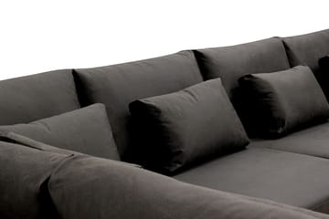 Grande 6-seters U-Sofa med Divan Høyre - Mørkegrå Fløyel - Møbler - Sofaer - U-sofa