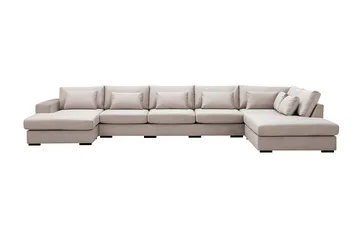 Grande 6-seters U-Sofa med Divan Venstre