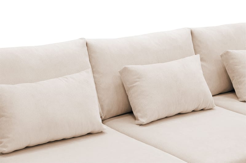 Grande 6-seters U-Sofa med Divan Venstre - Beige Manchester - Møbler - Sofaer - U-sofa