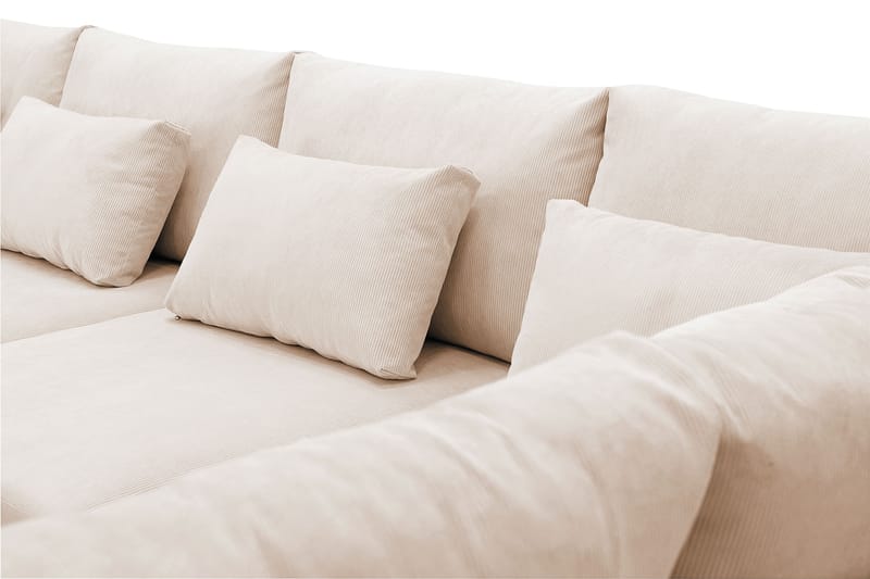 Grande 6-seters U-Sofa med Divan Venstre - Beige Manchester - Møbler - Sofaer - U-sofa