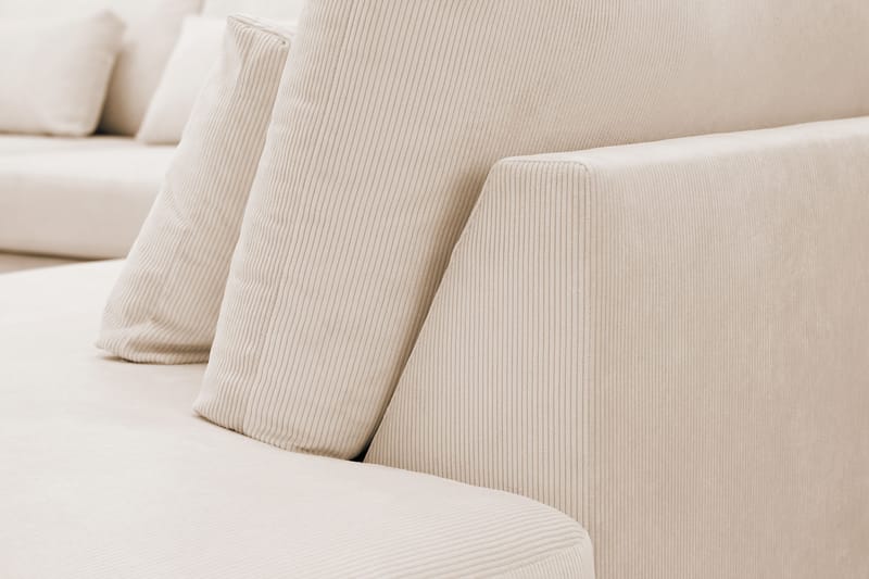 Grande 6-seters U-Sofa med Divan Venstre - Beige Manchester - Møbler - Sofaer - U-sofa