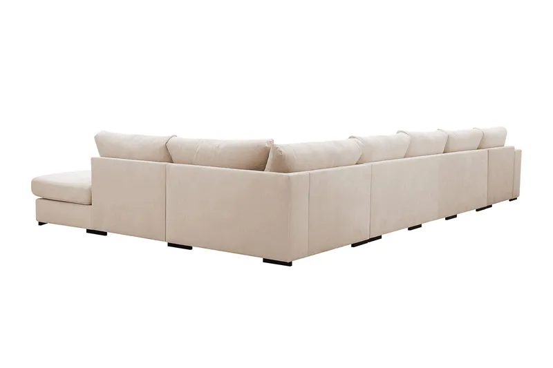 Grande 6-seters U-Sofa med Divan Venstre - Beige Manchester - Møbler - Sofaer - U-sofa