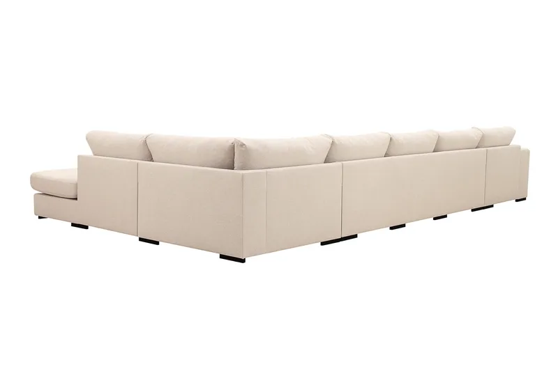 Grande 6-seters U-Sofa med Divan Venstre - Beige Stoff - Møbler - Sofaer - U-sofa