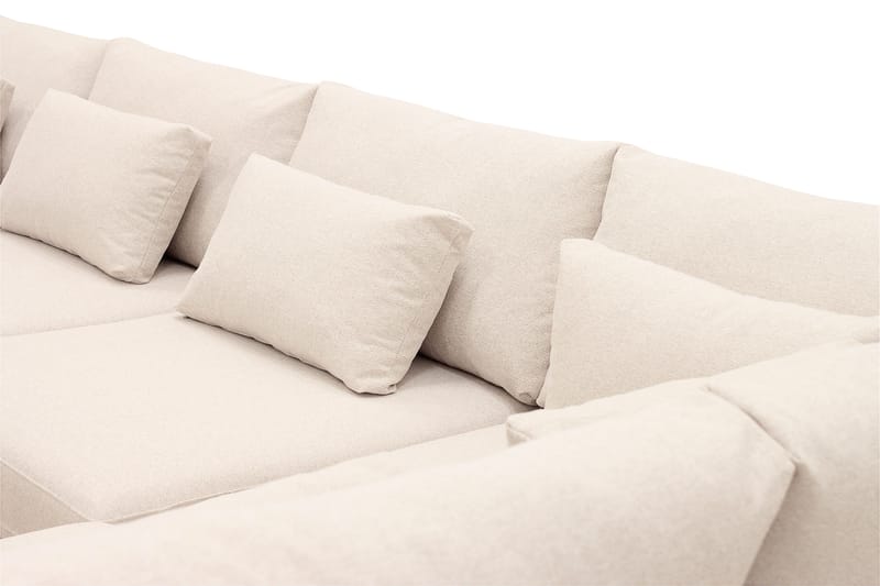 Grande 6-seters U-Sofa med Divan Venstre - Beige Stoff - Møbler - Sofaer - U-sofa