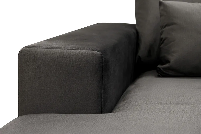 Grande 6-seters U-Sofa med Divan Venstre - Mørkegrå Fløyel - Møbler - Sofaer - U-sofa