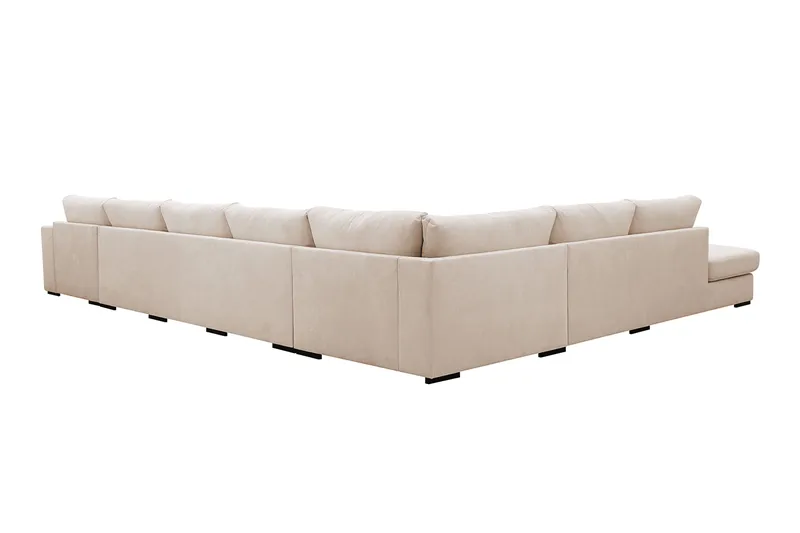 Grande Stor 7-seters U-Sofa med Divan Høyre - Beige Manchester - Møbler - Sofaer - U-sofa