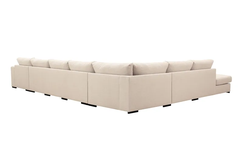 Grande Stor 7-seters U-Sofa med Divan Høyre - Beige Stoff - Møbler - Sofaer - Modulsofaer - Komplett modulsofa