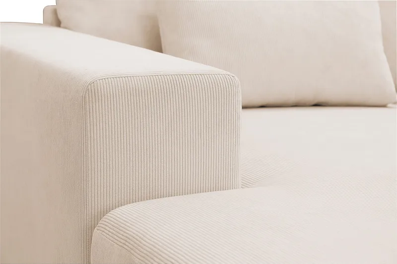 Grande Stor 7-seters U-Sofa med Divan Venstre - Beige Manchester - Møbler - Sofaer - Modulsofaer - Komplett modulsofa