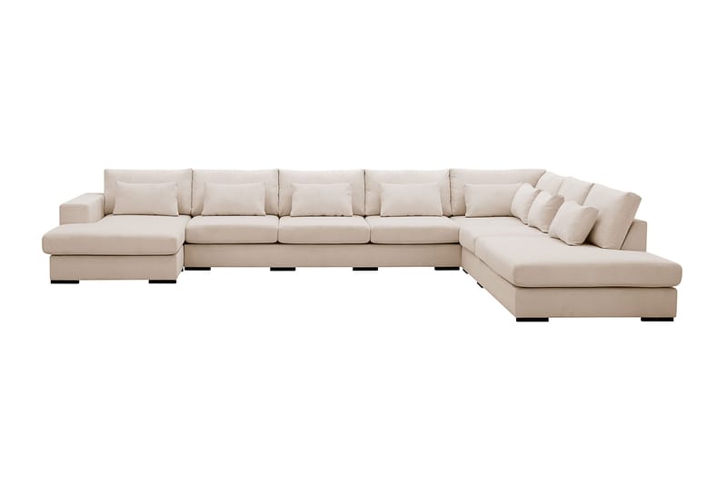 Grande Stor 7-seters U-Sofa med Divan Venstre - Beige Manchester - Møbler - Sofaer - Modulsofaer - Komplett modulsofa