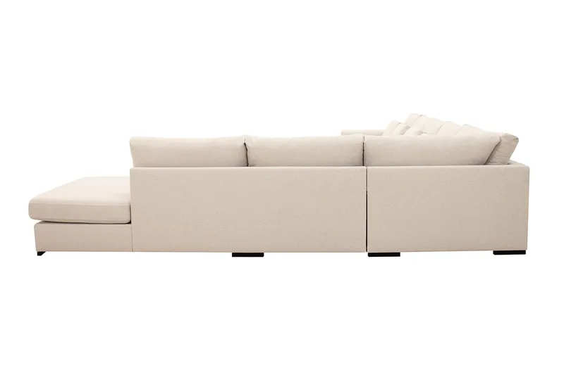Grande Stor 7-seters U-Sofa med Divan Venstre - Beige Stoff - Møbler - Sofaer - Modulsofaer - Komplett modulsofa