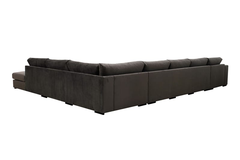 Grande Stor 7-seters U-Sofa med Divan Venstre - Mørkegrå Fløyel - Møbler - Sofaer - Fløyel sofaer