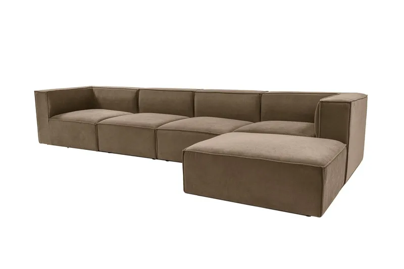 Gregor Sofa med Sjeselong 4-seter - Brun - Møbler - Sofaer - Sofa med sjeselong