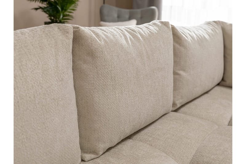 Hardam Sovesofa med Sjeselong 3-seter i Chenille - Beige - Møbler - Sofaer - Sovesofaer