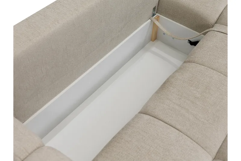 Hardam Sovesofa med Sjeselong 3-seter i Chenille - Beige - Møbler - Sofaer - Sovesofaer