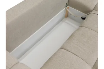 Hardam Sovesofa med Sjeselong 3-seter i Chenille - Beige - Møbler - Sofaer - Sovesofaer