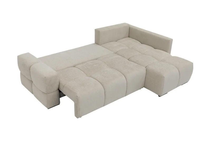 Hardam Sovesofa med Sjeselong 3-seter i Chenille - Beige - Møbler - Sofaer - Sovesofaer