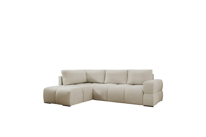 Hardam Sovesofa med Sjeselong 3-seter i Chenille - Beige - Møbler - Sofaer - Sovesofaer