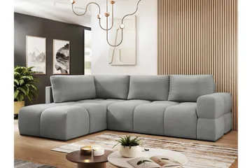 Hardam Sovesofa med Sjeselong 3-seter i Chenille - Grå - Møbler - Sofaer - Sovesofaer