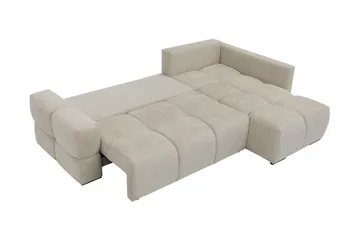 Hardam Sovesofa med Sjeselong 3-seter i Chenille - Grå - Møbler - Sofaer - Sovesofaer