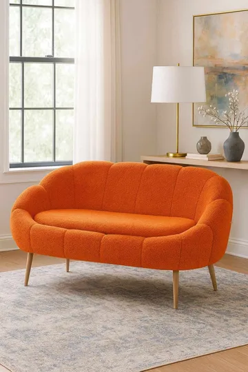 Havel 2-seter Buet Sofa i Stoff - Oransje - Møbler - Sofaer - 2 seter sofa