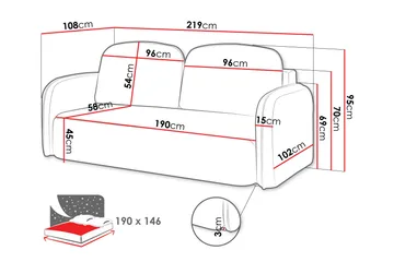 Hemanti Sovesofa 2-Seter - Blå - Møbler - Sofaer - Sovesofaer
