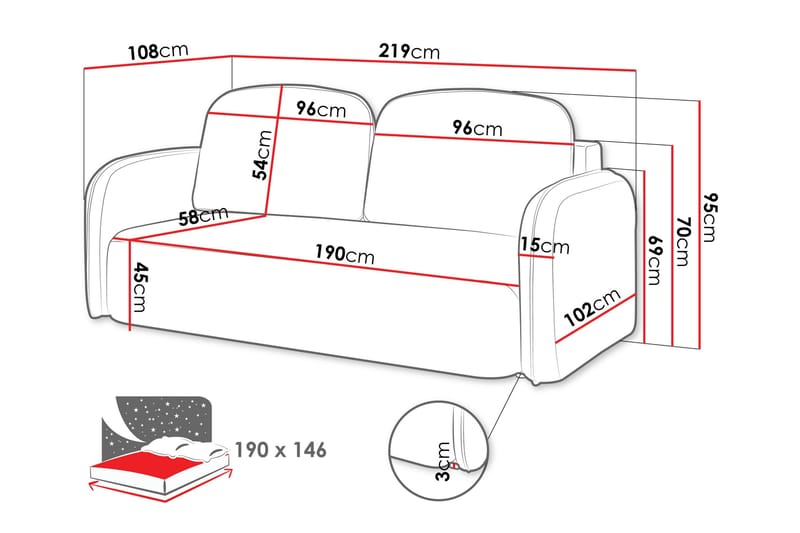 Hemanti Sovesofa 2-Seter - Grå - Møbler - Sofaer - Sovesofaer