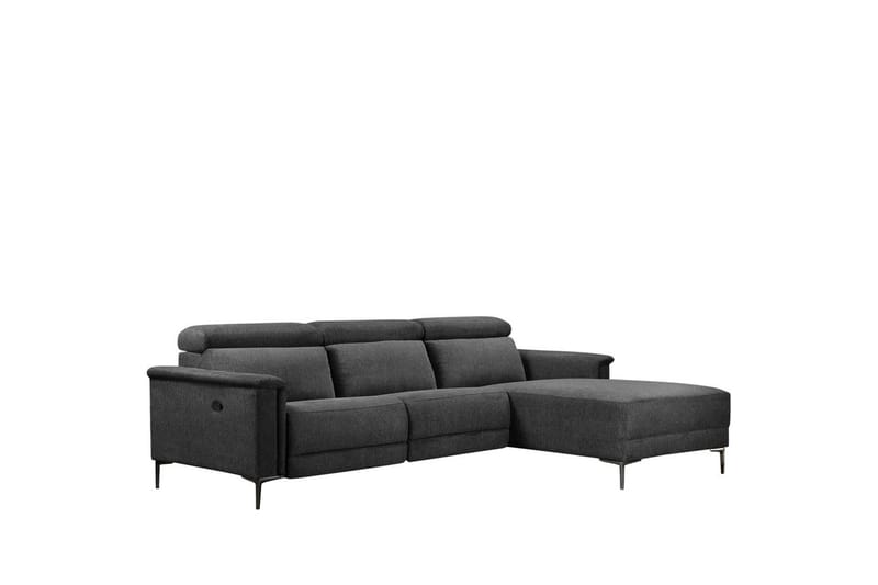 Hjørnesofa 3-seter Lund Antrasitt, Belfast-stoff, Høyre Manuell Recliner - Antrasitt, Belfast-stoff, Høyre Manuell Recliner - Møbler - Sofaer - Reclinersofaer