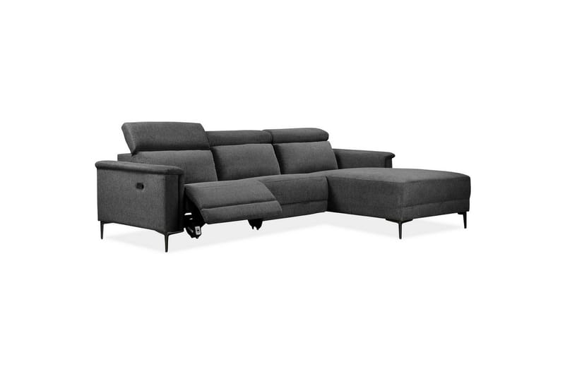 Hjørnesofa 3-seter Lund Antrasitt, Belfast-stoff, Høyre Manuell Recliner - Antrasitt, Belfast-stoff, Høyre Manuell Recliner - Møbler - Sofaer - Reclinersofaer