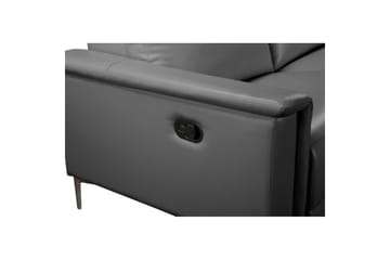 Hjørnesofa 3-seter Lund Grå, Lær/PU, Høyre Manuell Recliner - Grå, Lær/PU, Høyre Manuell Recliner - Møbler - Sofaer - Skinnsofaer