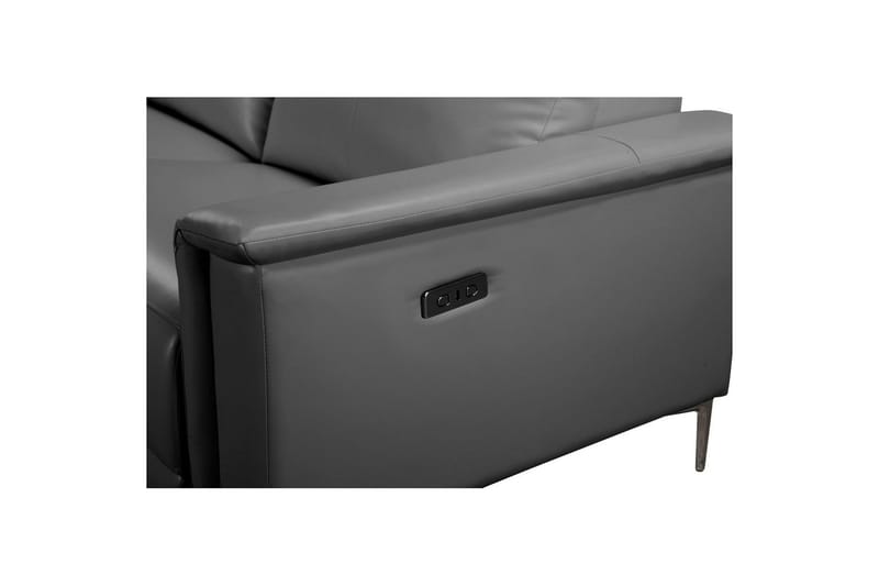 Hjørnesofa 3-seter Lund Grå, Lær/PU, Venstre Elektrisk Recliner - Grå, Lær/PU, Venstre Elektrisk Recliner - Møbler - Sofaer - Skinnsofaer