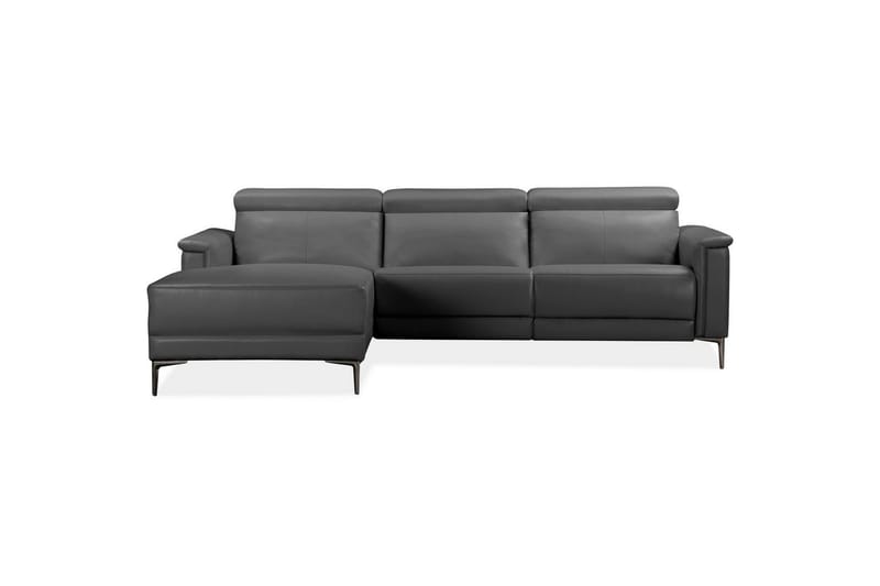 Hjørnesofa 3-seter Lund Grå, Lær/PU, Venstre Elektrisk Recliner - Grå, Lær/PU, Venstre Elektrisk Recliner - Møbler - Sofaer - Skinnsofaer