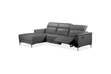 Hjørnesofa 3-seter Lund Grå, PU, Venstre Elektrisk Recliner - Grå, PU, Venstre Elektrisk Recliner - Møbler - Sofaer - Skinnsofaer