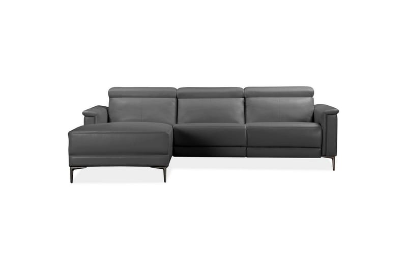 Hjørnesofa 3-seter Lund Grå, PU, Venstre Manuell Recliner - Grå, PU, Venstre Manuell Recliner - Møbler - Sofaer - Skinnsofaer