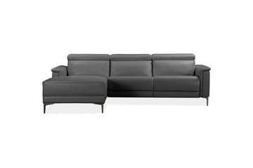 Hjørnesofa 3-seter Lund Grå, PU, Venstre Elektrisk Recliner - Grå, PU, Venstre Elektrisk Recliner - Møbler - Sofaer - Skinnsofaer