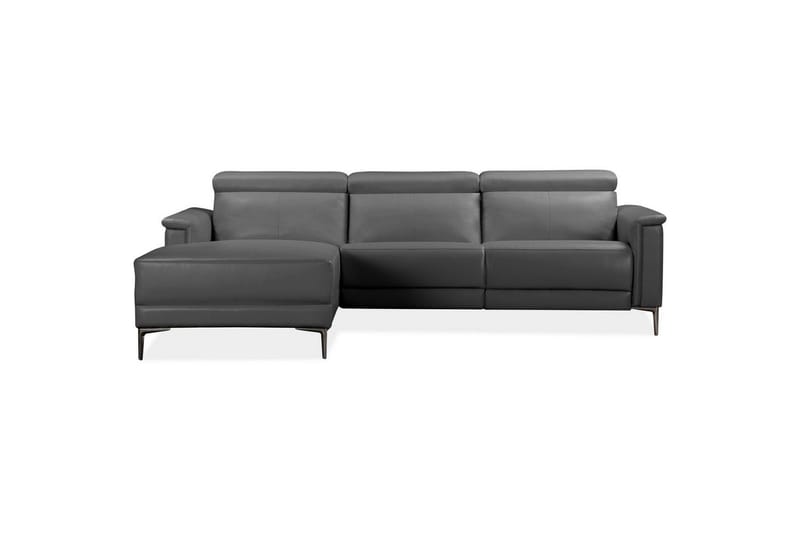 Hjørnesofa 3-seter Lund Grå, PU, Venstre Elektrisk Recliner - Grå, PU, Venstre Elektrisk Recliner - Møbler - Sofaer - Skinnsofaer