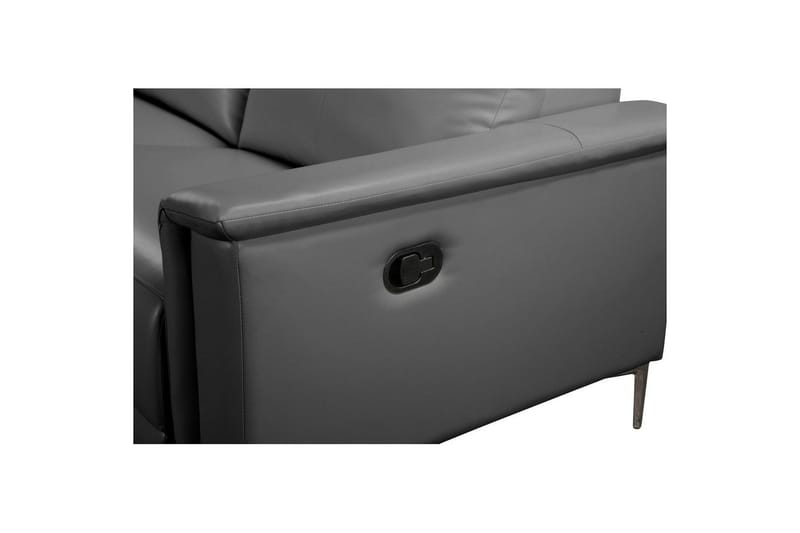 Hjørnesofa 3-seter Lund Grå, PU, Venstre Manuell Recliner - Grå, PU, Venstre Manuell Recliner - Møbler - Sofaer - Skinnsofaer