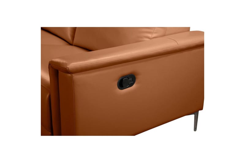 Hjørnesofa 3-seter Lund Kognac, PU, Venstre Manuell Recliner - Kognac, PU, Venstre Manuell Recliner - Møbler - Sofaer - Skinnsofaer