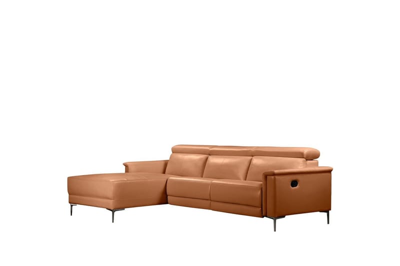 Hjørnesofa 3-seter Lund Kognac, PU, Venstre Manuell Recliner - Kognac, PU, Venstre Manuell Recliner - Møbler - Sofaer - Reclinersofaer