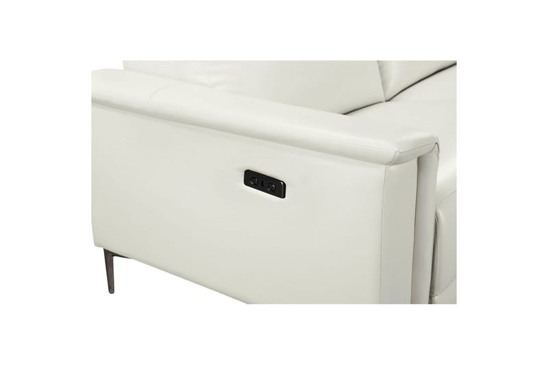 Hjørnesofa 3-seter Lund Krem, PU, Høyre Elektrisk Recliner - Krem, PU, Høyre Elektrisk Recliner - Møbler - Sofaer - Skinnsofaer